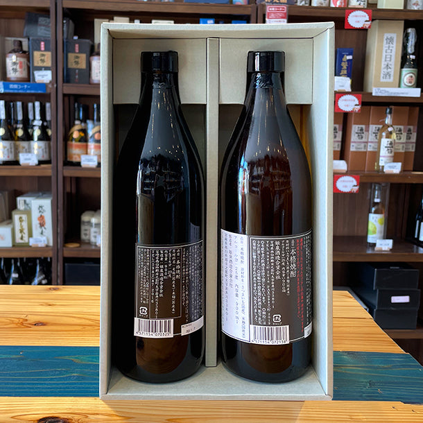 姫泉酒造 A-2 こだわり本格焼酎セット（七代目姫野 全量黒麹仕込み 本格麦焼酎23度900ml + 無濾過御幣限定黒ラベル 本格芋焼酎25度900ml）