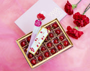 【母の日ギフト】『佐藤錦』山形県産温室さくらんぼ Lサイズ 秀品 24粒入（約150g） 化粧箱 ※常温 カーネーション(造花)・メッセージカード付 産地直送