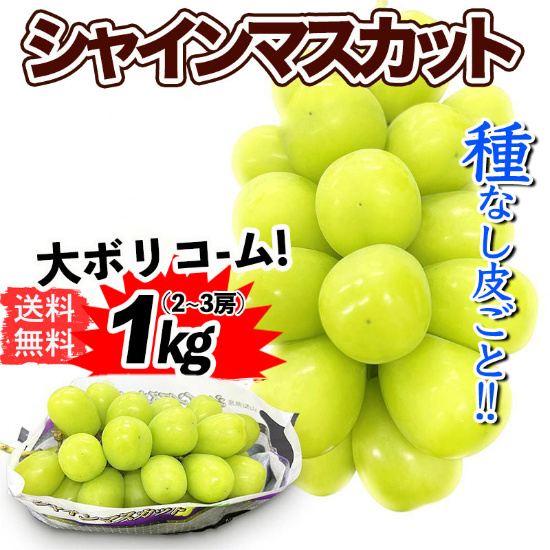 【成田市場直送】山梨県産 シャインマスカット 敬老の日 ぶどう約1kg 2〜3房 贈答用 ぶどう 糖度約20度